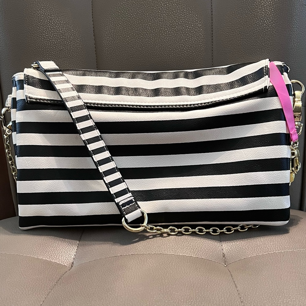 Betsey Johnson stripped bag shoulder bag - Picture 4 of 13